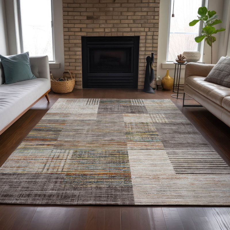 Machine Washable Indoor/Outdoor Meredith ACN2149 Geometric Rug, Rectangle 10' x 14'