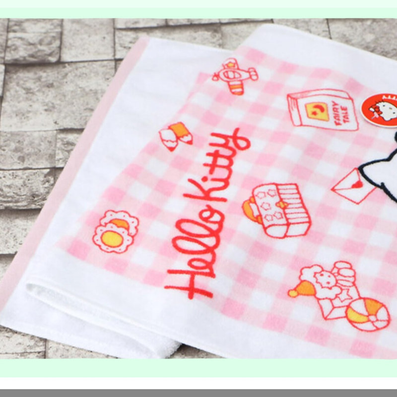 Hello Kitty Cotton Bath Set - 2 pcs, 31.5x15.7IN, Pink & Blue, 100% Cotton, Cute Angel & Bear Designs