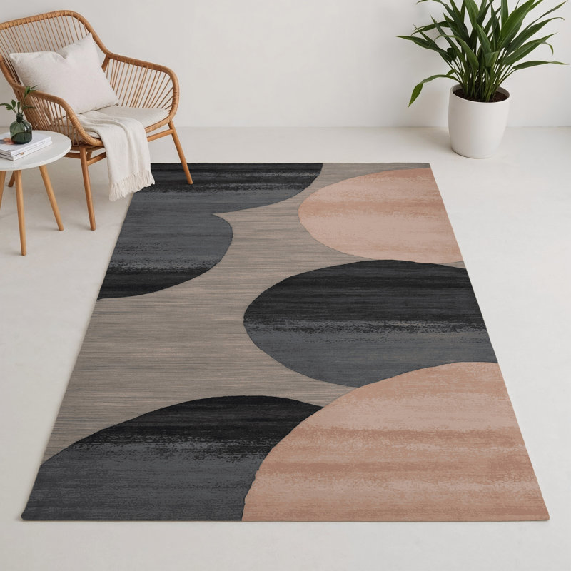Watercolor Gray Indoor and Outdoor Area Rug, Rectangle 3' x 5'