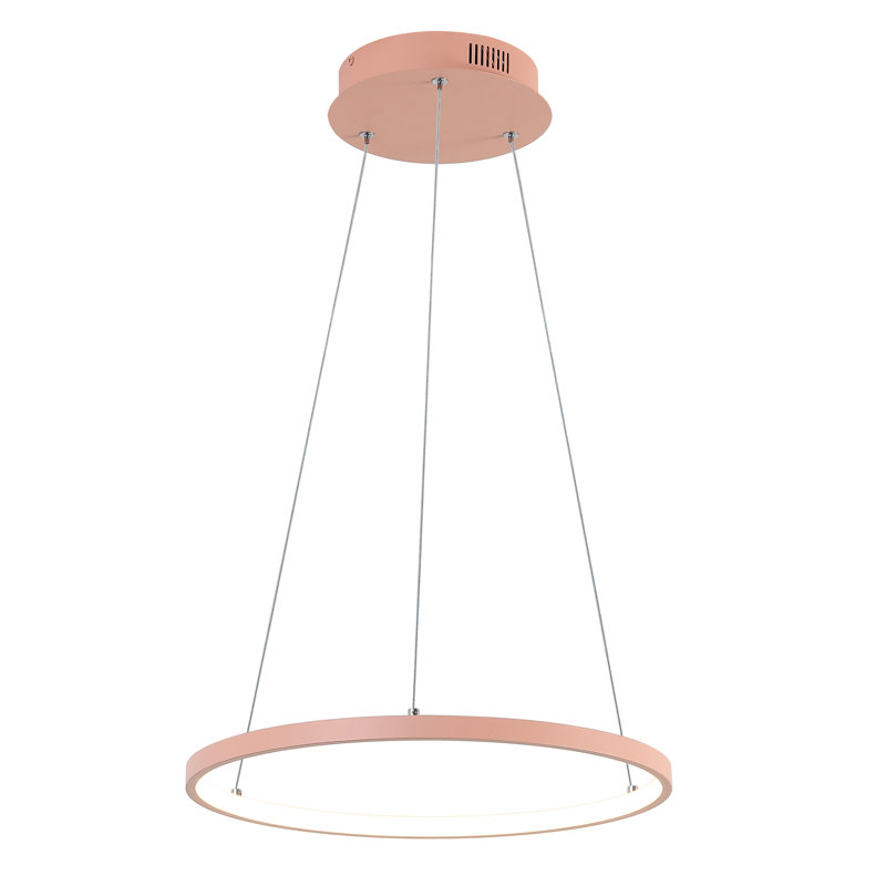 Odin 1-Light LED Unique / Statement Chandelier, 0.75" H x 15.75" W x 15.75" D, Matte Pink