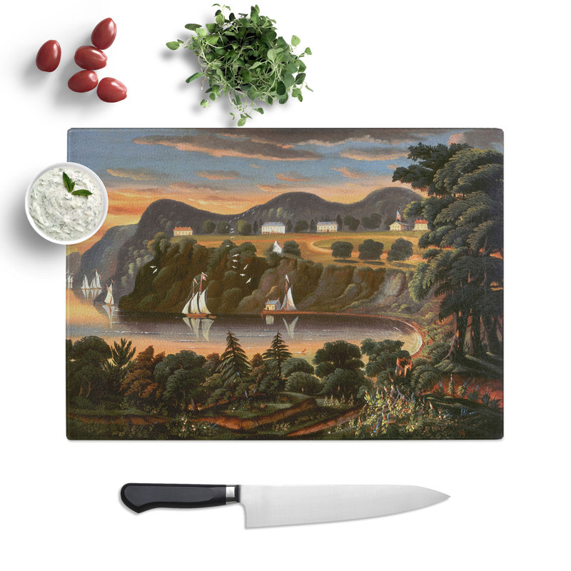 View of Hudson River by Thomas Chambers Chopping Board, 0.4cm H x 28.5cm W x 39cm L
