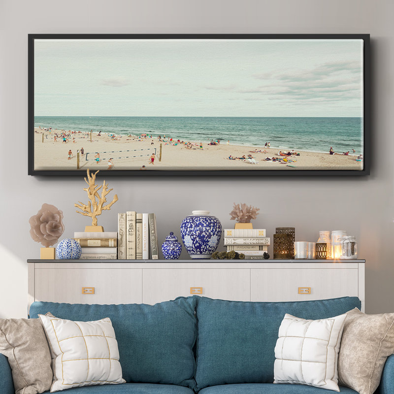 Jour à la plage - toile encadrée, H 20 po x l 50 po