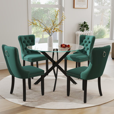 Ensemble repas rond à piédestal