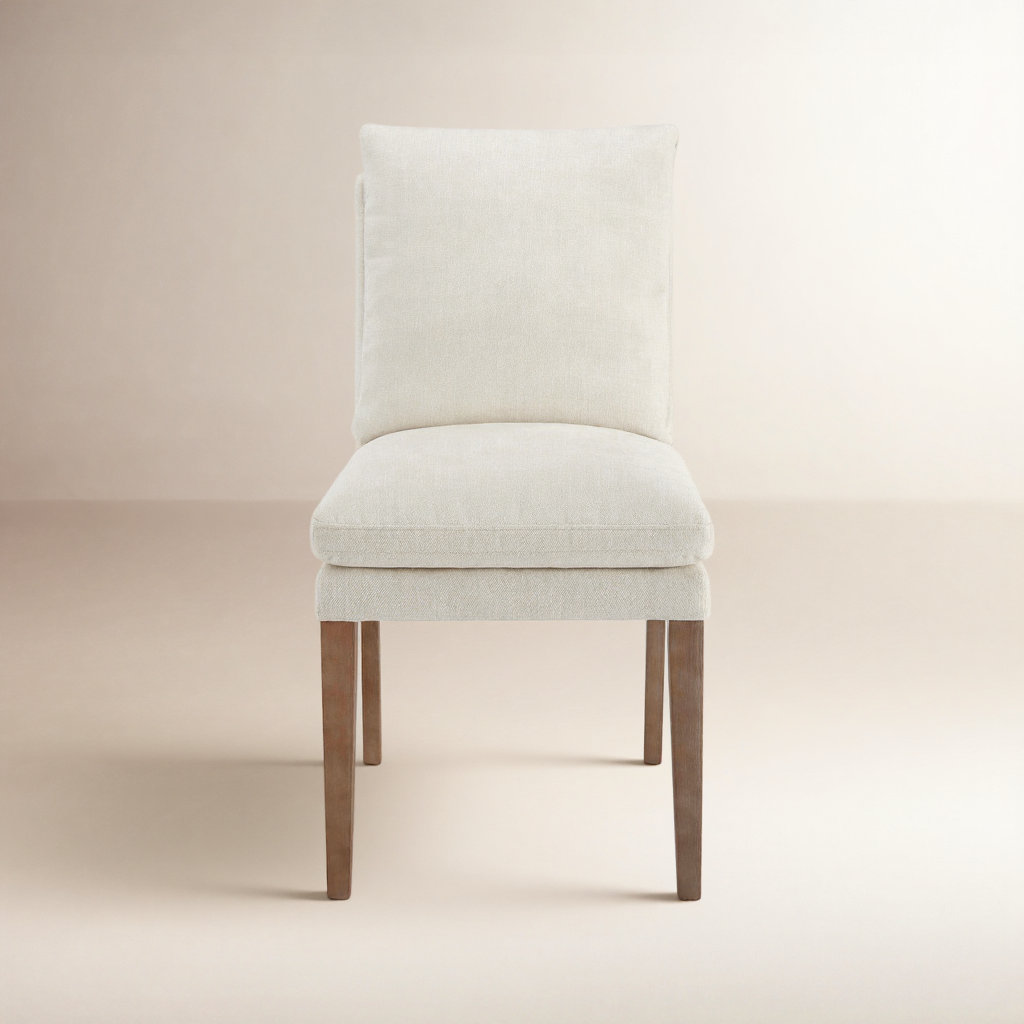 Brinley Pine Dining Chair, Milo Linen Chenille