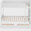 Lit superposé simple blanc avec 2 tiroirs et armoires multicouches-121069959