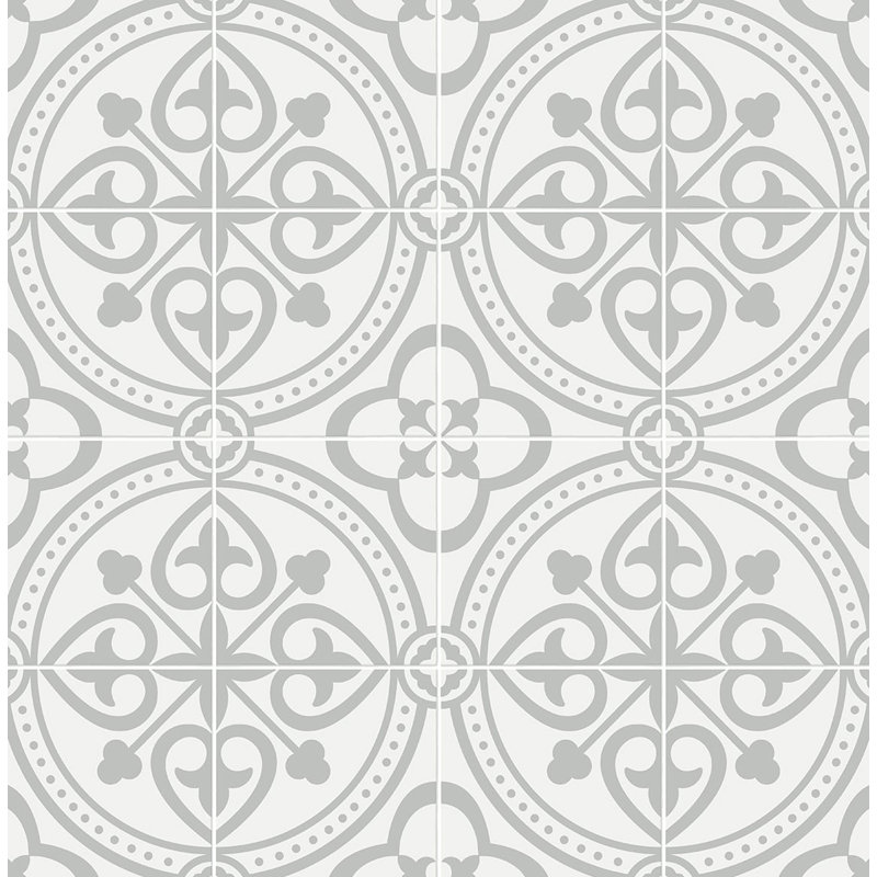 Rouleau de papier peint autocollant L 9 pi x l 20,5 po Luxe Haven Villa Mar, Brume