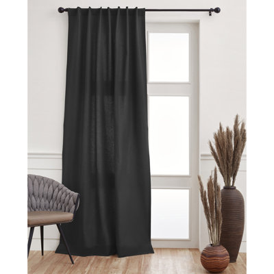Cotton Linen Curtain with Rod Pocket