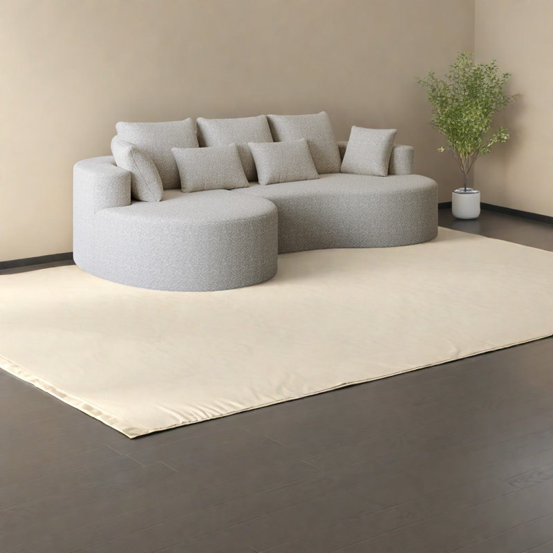 Canapés modulaires confortables en chenille, conception courbée moderne pour la détente à la maison
