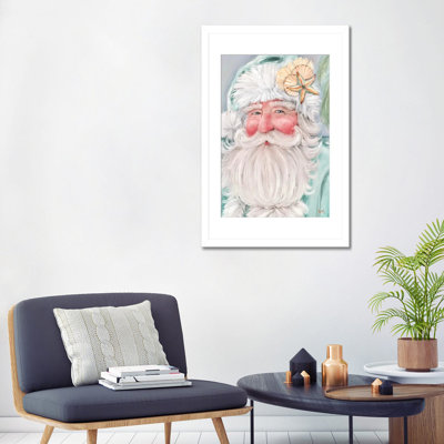«Coastal Santa» - reproduction d'art murale - papier d'art encadré