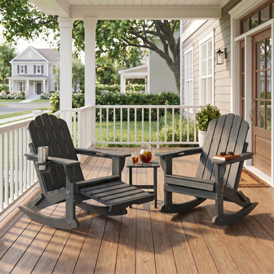 Chaises berçantes pliables en PEHD Adirondack avec repose-pieds rétractable