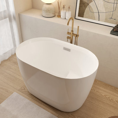 43" Premium Acrylic Freestanding Bathtub With Seat