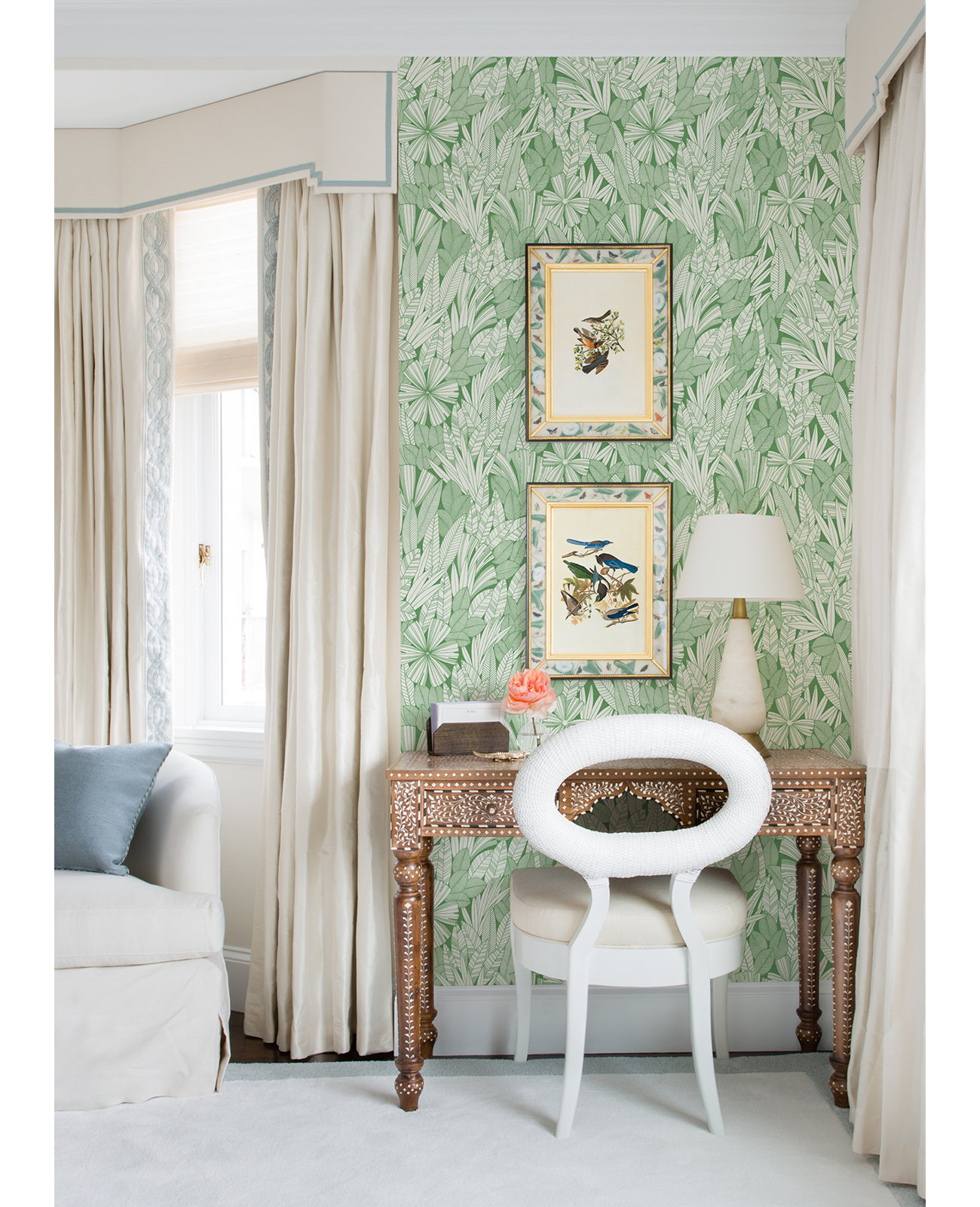 Avellana Botanical Wallpaper, Green