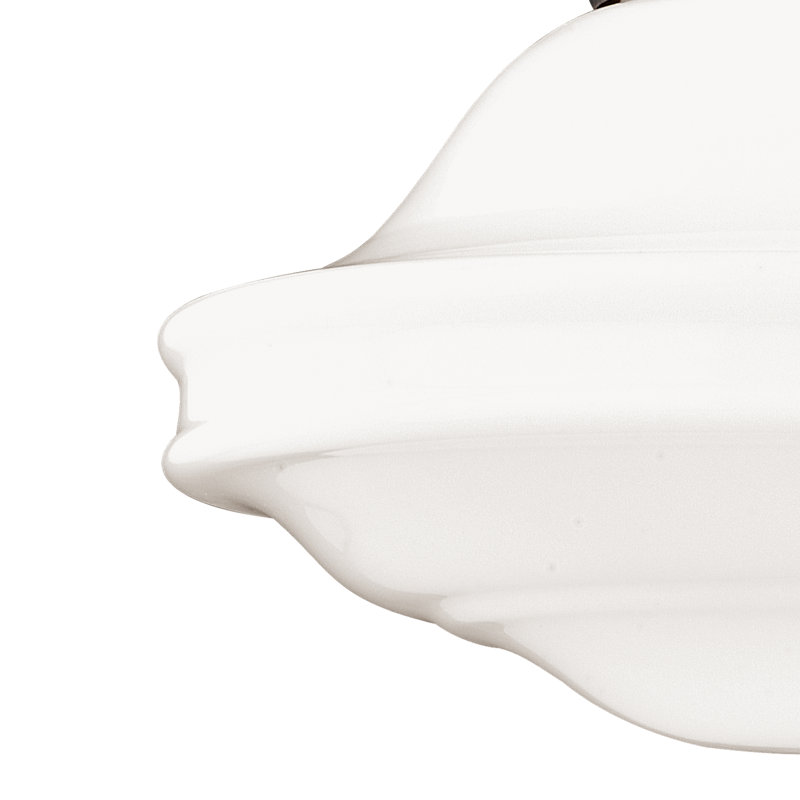 Luminaire suspendu simple à 1 lumière Owen, Verre à lait, Bronze huilé, 11.75'' H x 12'' W x 12'' D