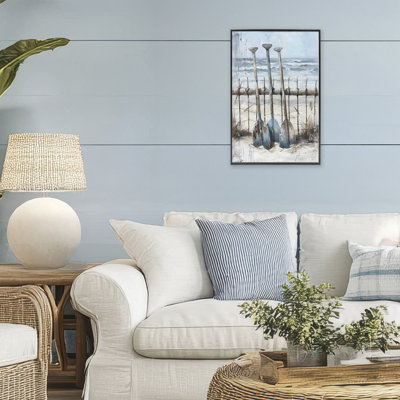 Summer Oars Against Fence Framed Giclee, design by LSR Creative Studio