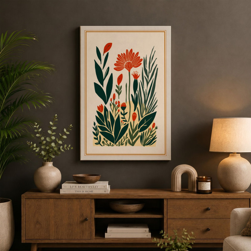 Orange Blossom Study Botanical - Wrapped Canvas, 24x16 - 61.0 x 40.6 cm, Sage Border