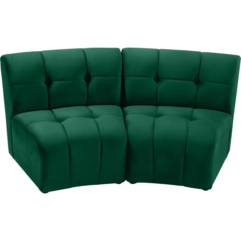 Canapé modulaire en velours Jedson, Velours vert