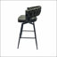 Ensemble de 2 tabourets de bar 28 po en cuir tressé en cuir technique avec pieds noirs, pas d'îlot de cuisine réglable, 360 tabourets de bar pivotants avec repose-pieds à dossier (brun clair)-778405425