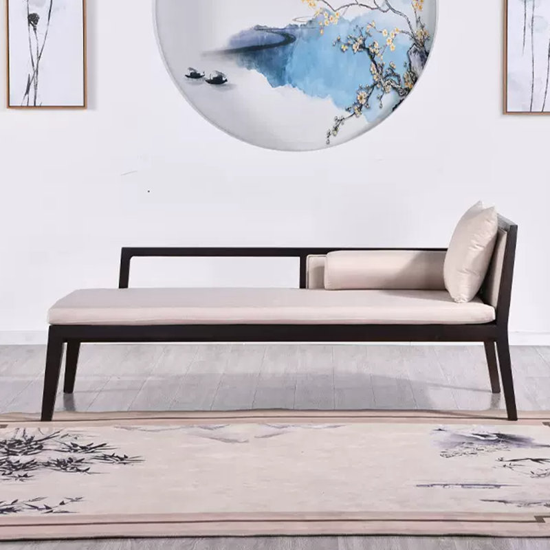 Chaise moderne en bois massif, Chaise longue à accoudoir droit
