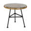 Table d'appoint ronde d'extérieur, table de bout décorative avec plateau, structure en osier, table de bout de patio, teck