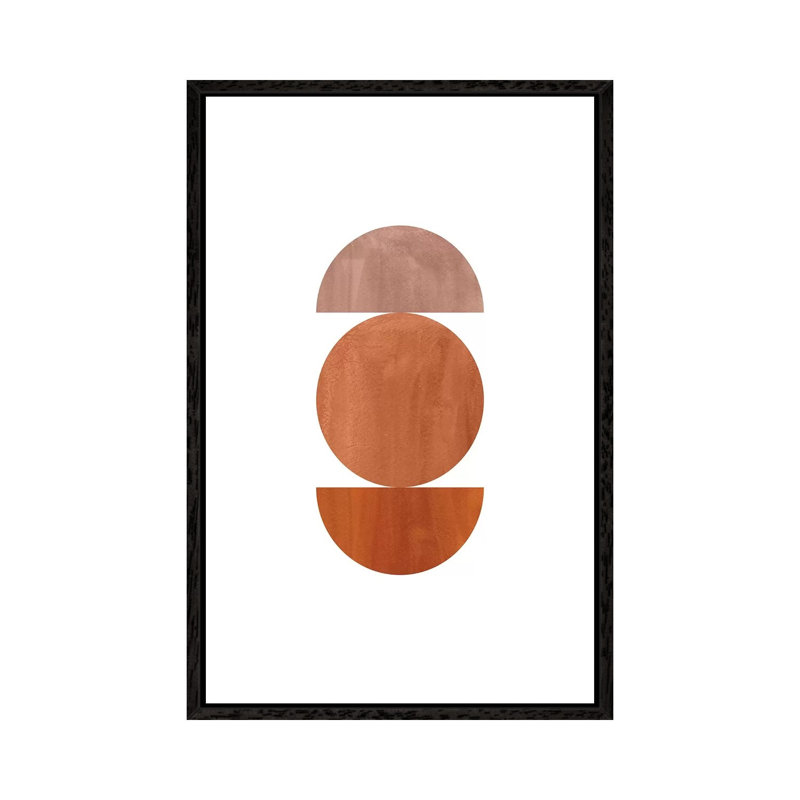 Terra-Cotta Shape - Painting on Canvas, 152.4cm H x 101.6cm W x 3.81cm D, Black Framed