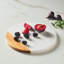 Anolon Pantryware White Marble and Teakwood Round Cutting and Serving Board, 10-Inch