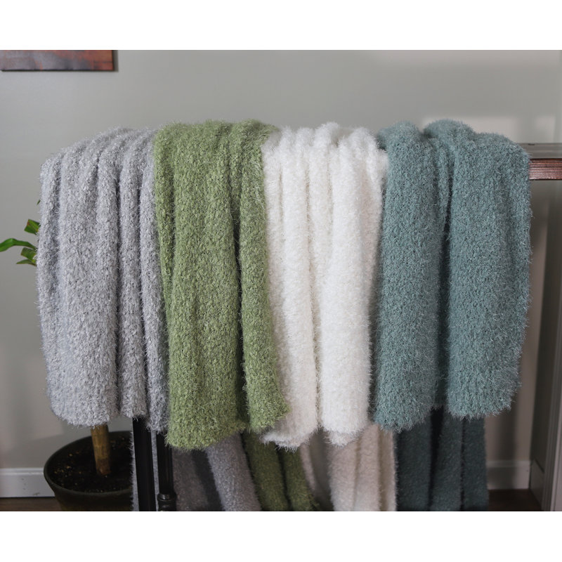 Aquifer Blue Lightweight Knitted Polyester Throw Blanket