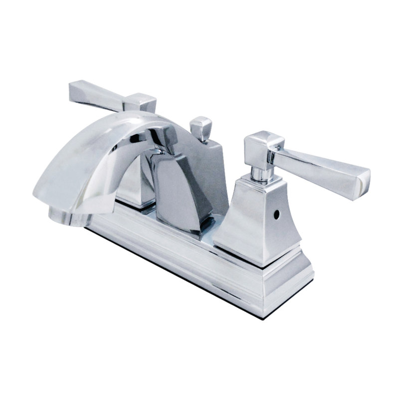 Kingston Brass Concord Two-Handle 3-Hole Deck Mount 4" Centerset Bathroom Faucet with Pop-Up Drain, Polished Chrome
