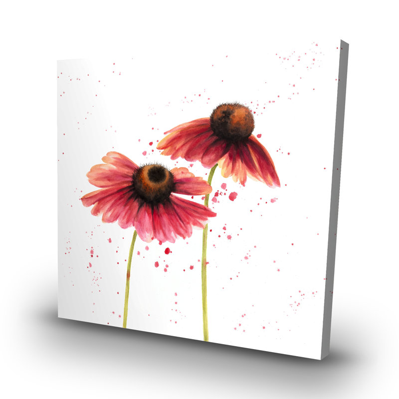 Two daisies - 32"x32" art on canvas