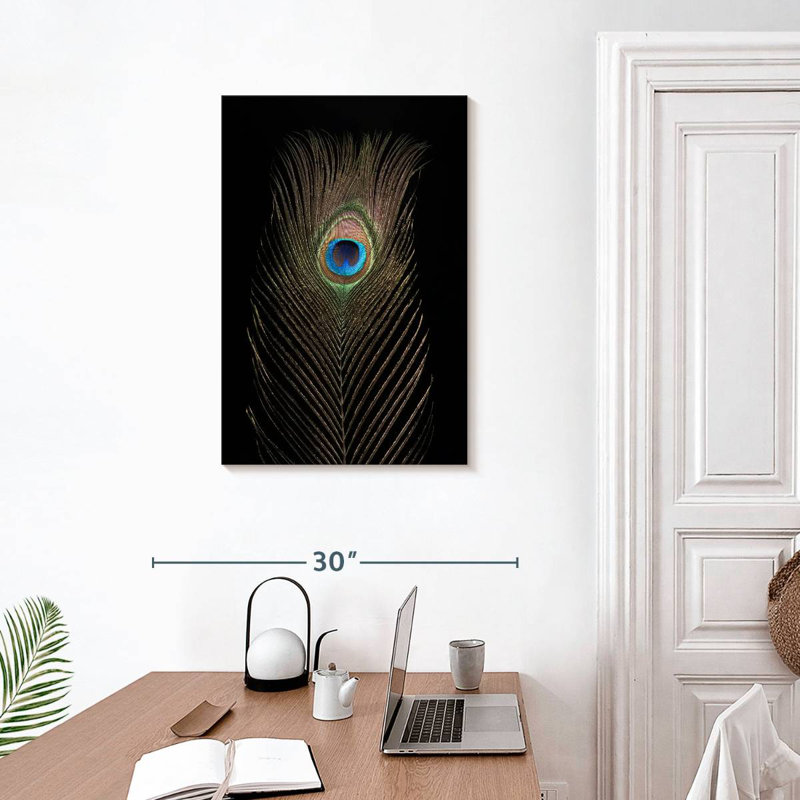 Brampt Posh Peacock Feather, 30" H x 20" W