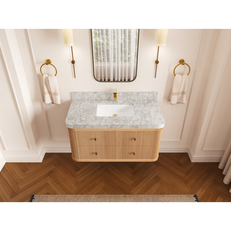 Chêne flottant Hampton X P 22 po De salle de bain Marbre de Carrare