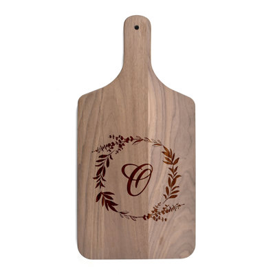 Floral Wreath Monogram - O Cutting Board
