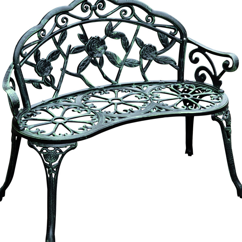 Banc de patio - Métal avec banc en fonte d'aluminium de style classique, pour siège extérieur de 46 po