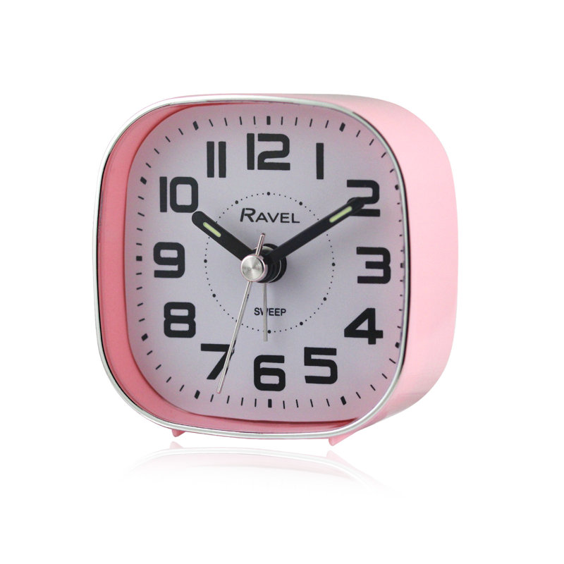 Quartz movement / Crystal Alarm Tabletop Clock, Pink