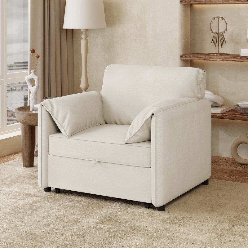 Canapé-lit convertible 3 en 1 avec dossier réglable et coussins épais, idéal pour le salon, la chambre à coucher, un appartement et un bureau