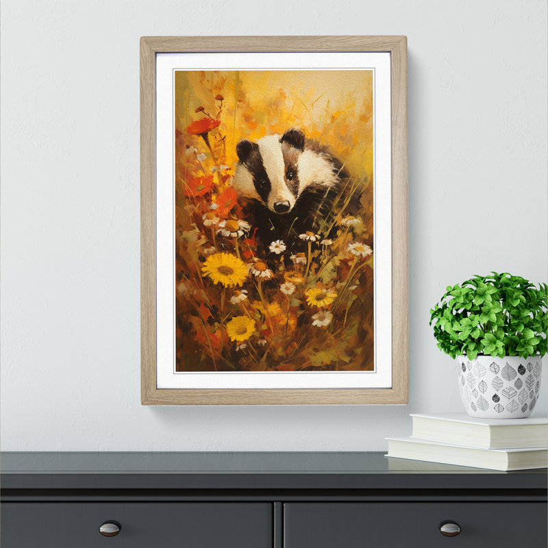 Single Picture Frame Print on Wood, Oak Framed, 46cm H x 34cm W