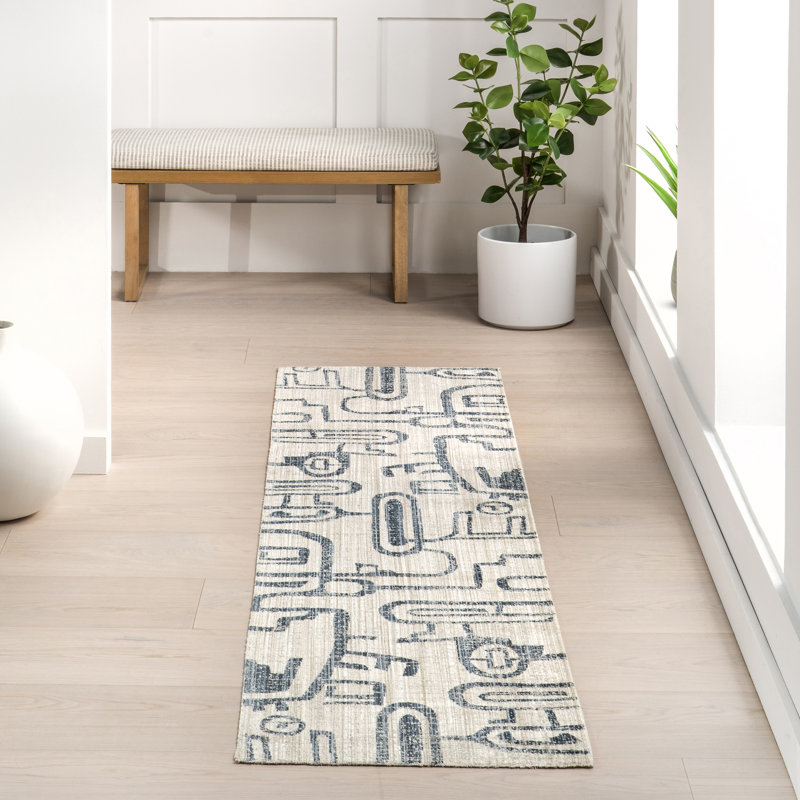 Tapis intérieur / extérieur lavable à la machine Milani, Tapis de couloir 2 pi x 8 pi