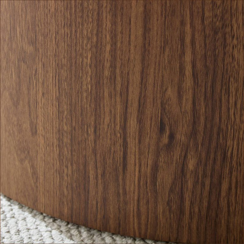 2 pièces Table basse gigogne ronde en bois aggloméré pour le salon, Noyer