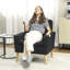Chaise d'appoint rembourrée avec pieds en bois Teddy-986114967