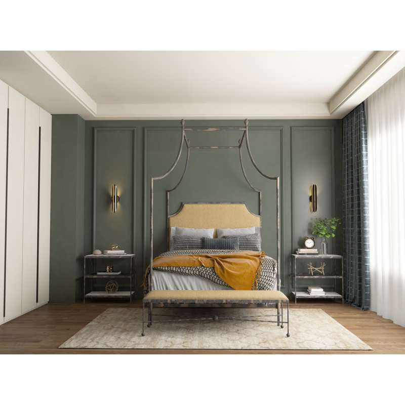 337 Flying Arch Canopy Bed | Complete Canopy, Appomattox/Natural, Queen