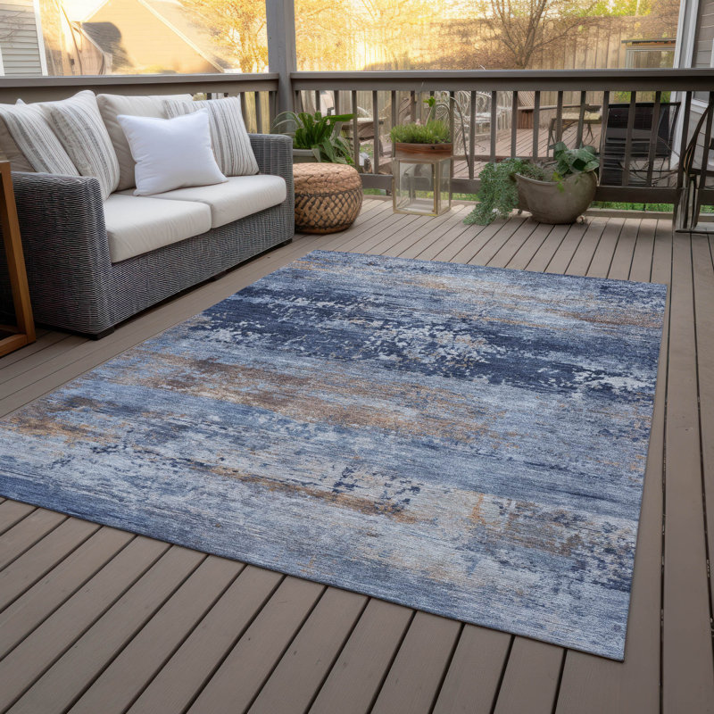 Machine Washable Indoor/Outdoor Jacinto ACN2146 Abstract Rug, Rectangle 2'6" x 3'10"