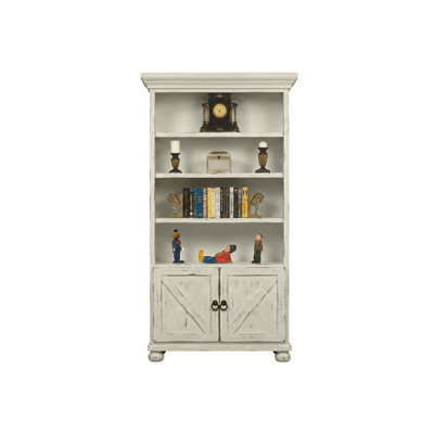 Bibliothèque en bois massif avec rangement Farmhouse