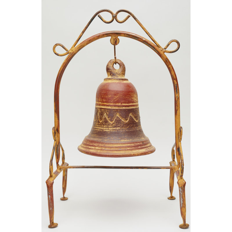 Art de jardin en forme de cloche en argile par Cornellius San Luis Mission, Rouge brique