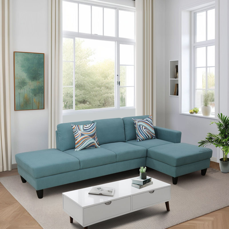 Vernecia Upholstered Sectional, Right Hand Facing, Black, Dark Green Fabric