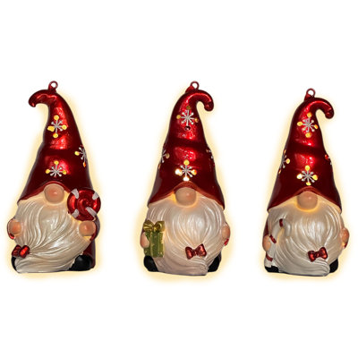 Ornements de Noël à lumières DEL Santa Gnome
