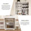 Armoire blanche de 70 po de hauteur, 2 tiroirs, portes de grange, bois à haute densité, bahut avec ancrages muraux à extrémités multiples, portes polyvalentes pour la vie et la salle à manger, portes