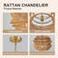 11,8 po - Rotin - Brun - Lustre