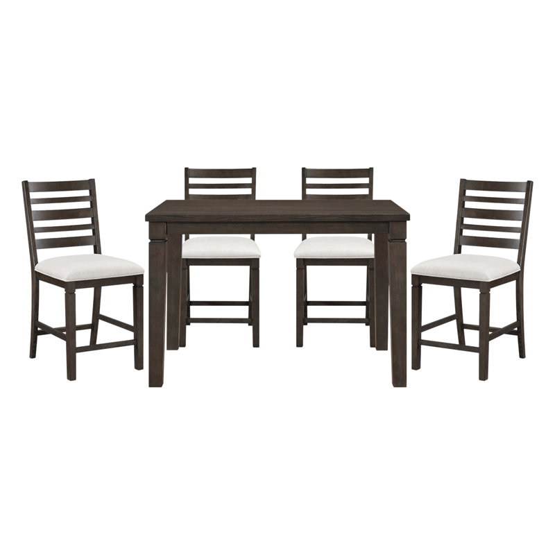 Ensemble de table et chaises de salle à manger à hauteur de comptoir 5 pièces Classic, 5 pièces: table, 4 chaises