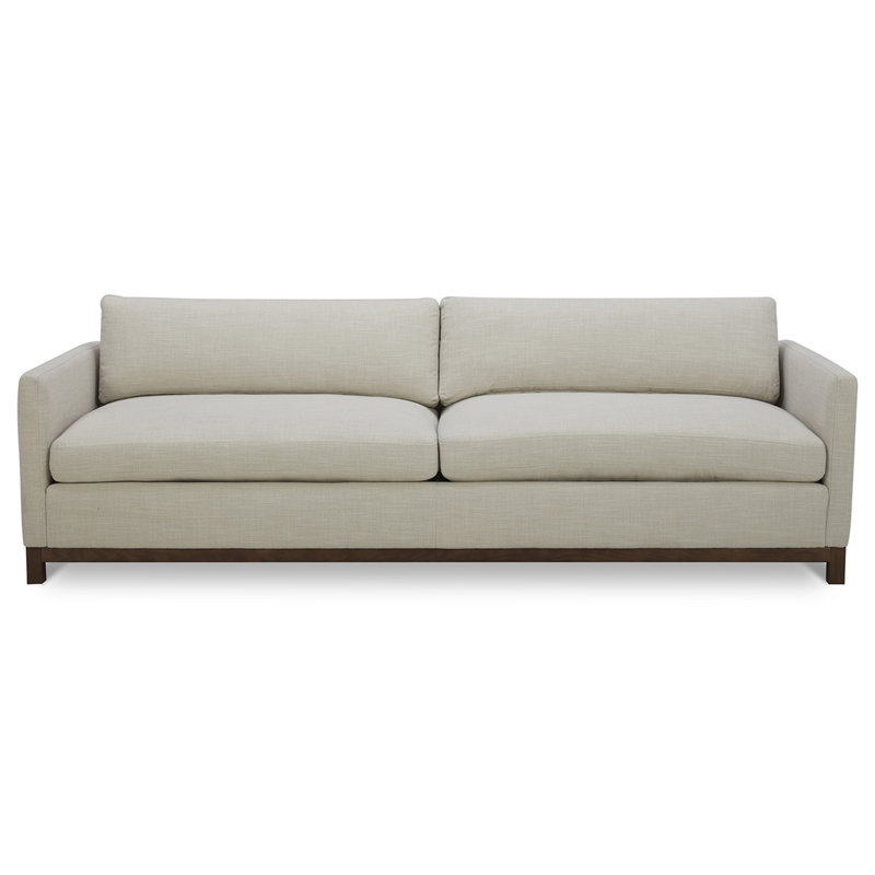 Canapé rembourré Liz, Gris chiné, Marron foncé, H 32,28 po x l 84,25 po x P 39,37 po