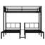  Lit simple superposé simple au-dessus de simple et simple en métal pour 3 personnes, peu encombrant, structure à bruit réduit, noir-1419666190