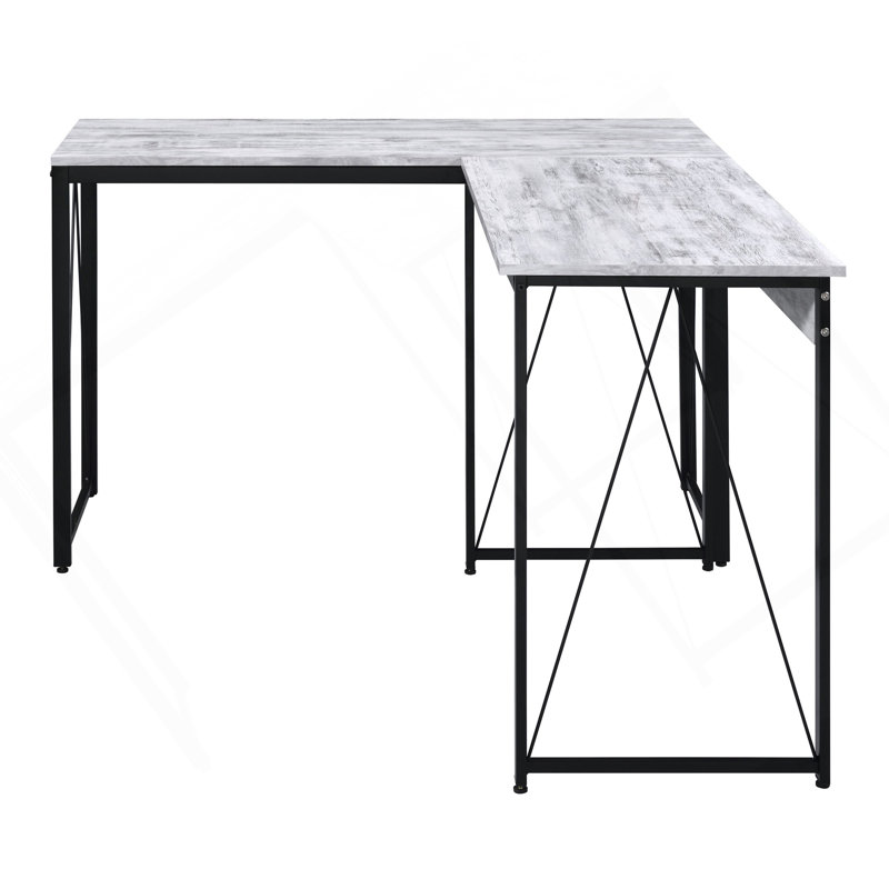 Bureau d'écriture antique blanc et noir 35,5 "avec base en métal